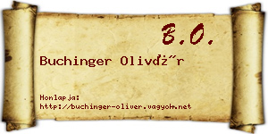 Buchinger Olivér névjegykártya